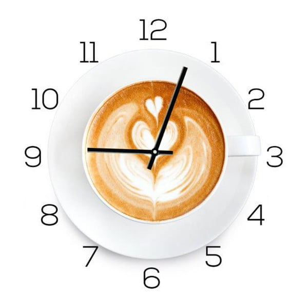 Skleněné hodiny DecoMalta Coffee Time, 30 x 30 cm