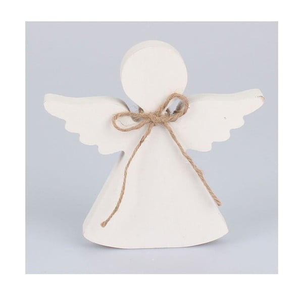 Bílý dřevěný dekorativní anděl Dakls