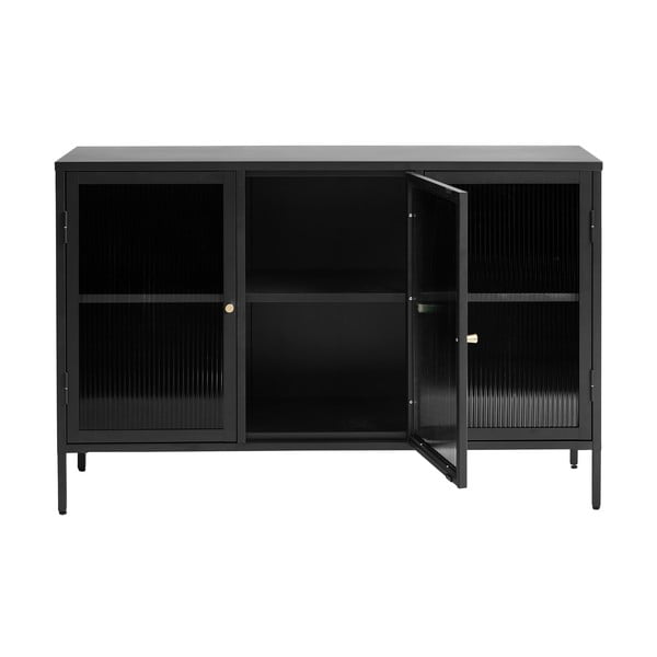 Must metallist vitriinkapp 132x85 cm Bronco - Unique Furniture-image-3