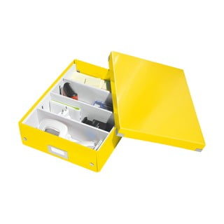 Kollane papist hoiukarp kaanega 28x37x10 cm Click&Store - Leitz