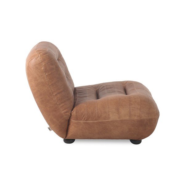 Konjakipruun nahast tugitool Wyatt - Dutchbone-image-3