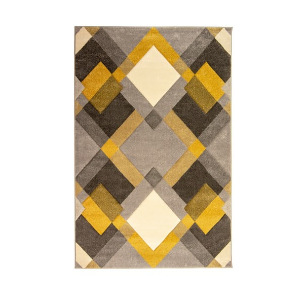 Šedo-žlutý koberec Flair Rugs Nimbus Ochre, 80 x 150 cm