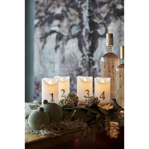 Komplekt 4 LED valgusdekoratsiooni kuldne, kõrgus 13 cm Sara - Sirius-image-1