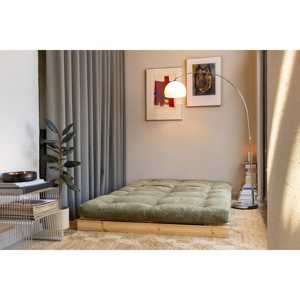 Roheline velvetist diivanvoodi 140 cm Roots - Karup-image-1