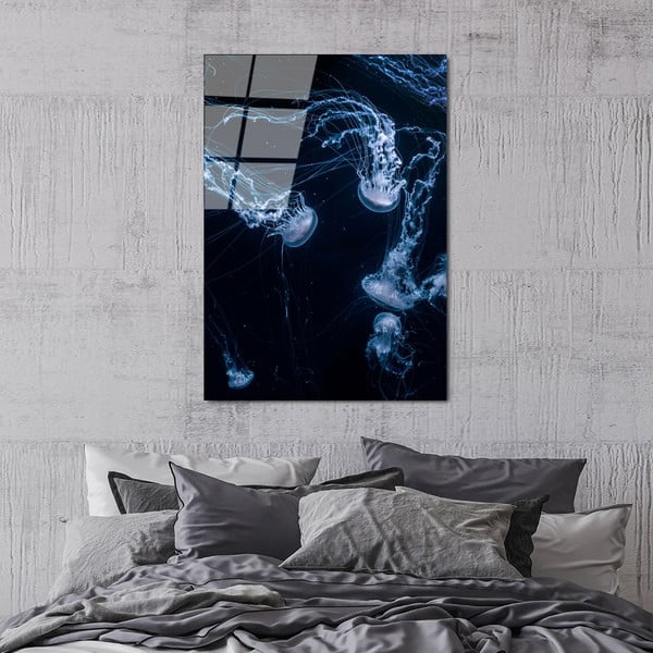 Klaasist maal 70x100 cm Jelly Fish - Wallity-image-3