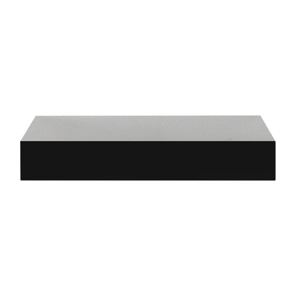 Černá nástěnná polička Intertrade Shelvy, délka 23,5 cm