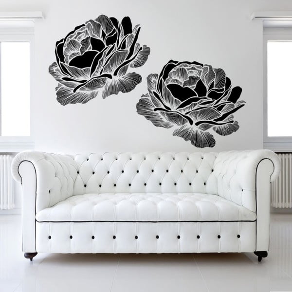 Samolepka na zeď Black Roses, 120x90 cm