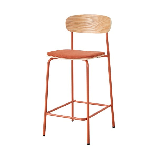 Punased-puiduvärvi baaritoolid 2tk komplektis (istme kõrgus 66 cm) Adriana - Marckeric-image-2