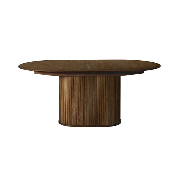 Pikendatav söögilaud tammepuust dekooriga lisapealse pealispinnaga 95x180 cm Nola - Unique Furniture-image-1