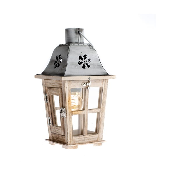 Dřevěná lucerna s LED osvětlením Dakls Snowflake