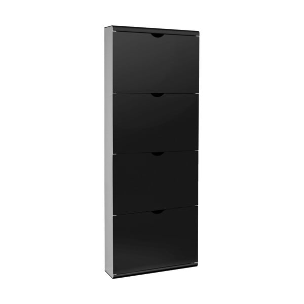 Must hingedega metallist jalatsiriiul 51x138x16 cm - Household Pleasure