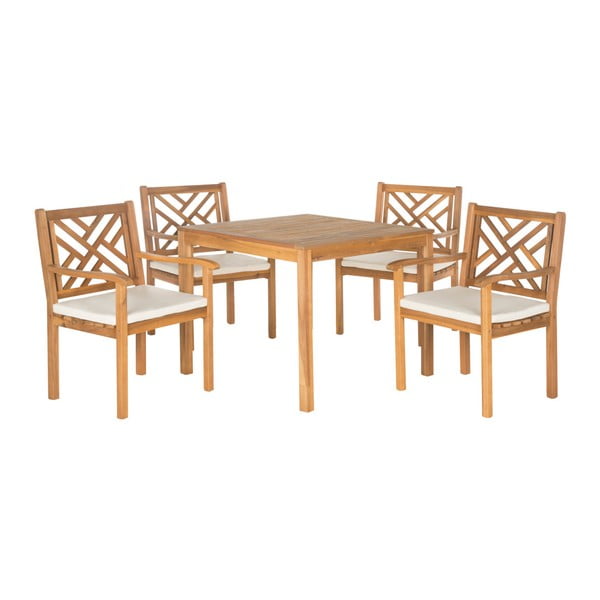 Set zahradního stolu a židlí z akáciového dřeva Safavieh Mendoza