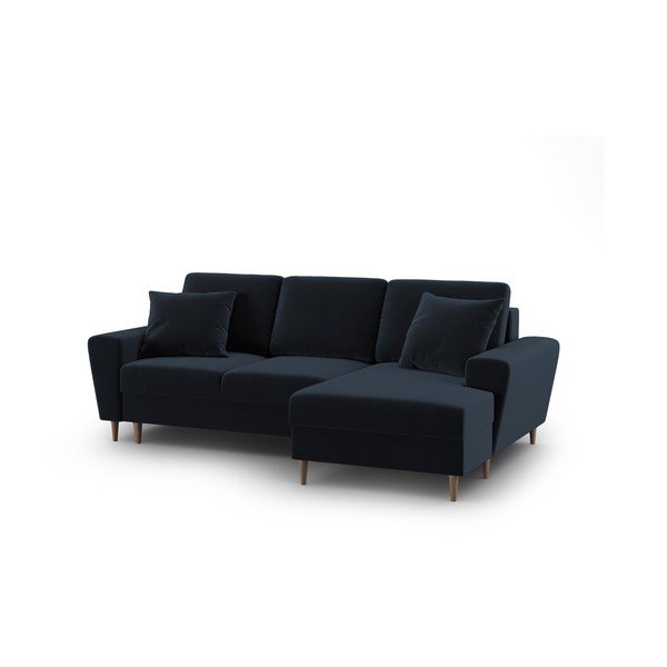 Tumesinine sametist panipaigaga nurgadiivanvoodi (parem nurk) Kyoto - Cosmopolitan Design-image-1