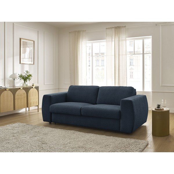 Tumesinine šenilldiivan igapäevaseks magamiseks/voodiks 240 cm Hugo - Bobochic Paris-image-1