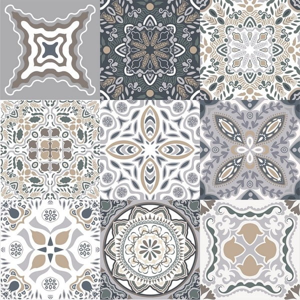 9 dekoratiivse seinakleebise komplekt, 10 x 10 cm Orfeo - Ambiance-image-2