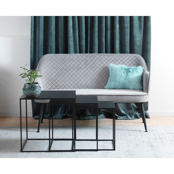 Must metallist diivanilauad 3 tk 50x50 cm komplektis Pebble - Unique Furniture-image-1