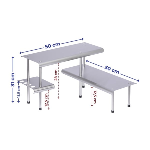 Täiendav roostevabast terasest riiul Massivo - Maximex-image-3