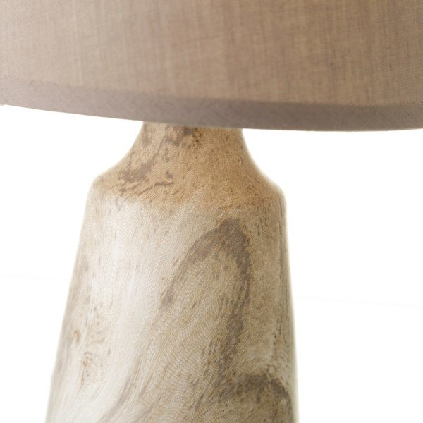 Beež keraamiline laualamp tekstiilist varjuga (kõrgus 28 cm) - Casa Selección-image-3