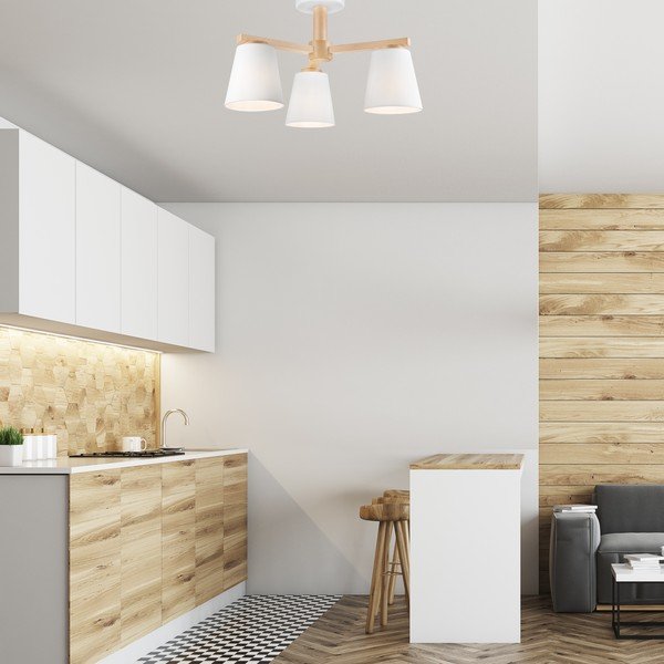 Valge laevalgusti tekstiilist varjuga ø 15 cm Ellie - LAMKUR-image-1