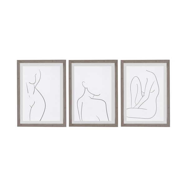 Komplekt 3 seinamaali raamides Body Studies, 30 x 40 cm Body Studies 2 - Surdic