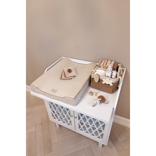 Helepruun kangast laste hoiukast 24x34x17 cm Classic Stripes Camel - Cam Cam Copenhagen-image-2