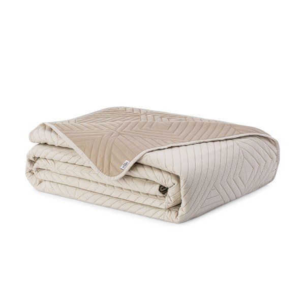 Beež tepitud mikrokiust voodikate 240x260 cm Softa - Restilo