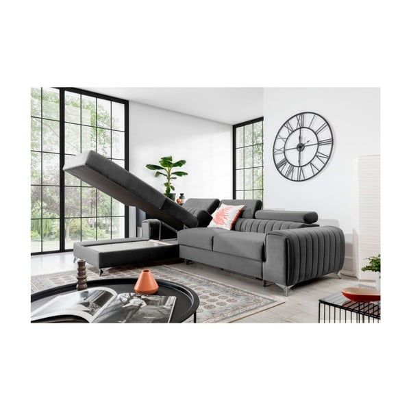 Hall sametist lahtikäiv/sahtliga nurgadiivan (vasak nurk/lamamisosaga) Grayson – ELTAP-image-3