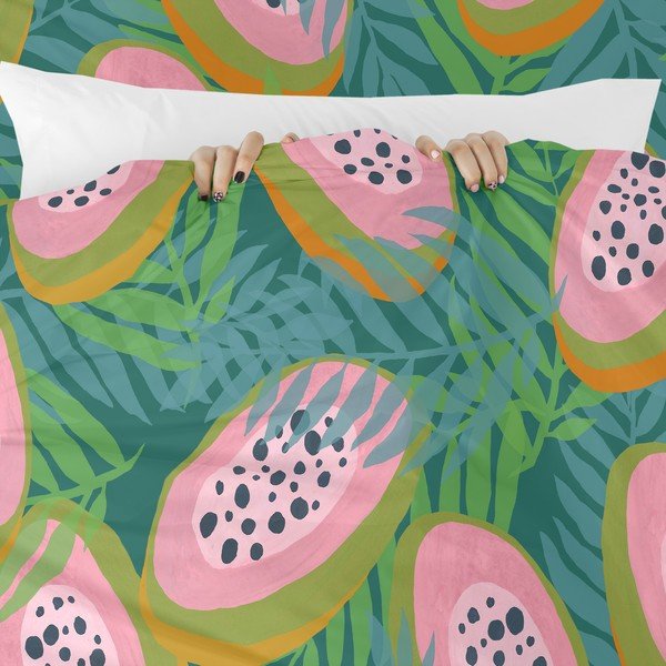 Roheline/roosa tekikott 140x200 cm Papaya – Aware-image-4