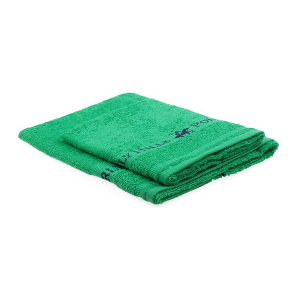 Sada 2 zelených ručníků Beverly Hills Polo Club Tommy Yazi