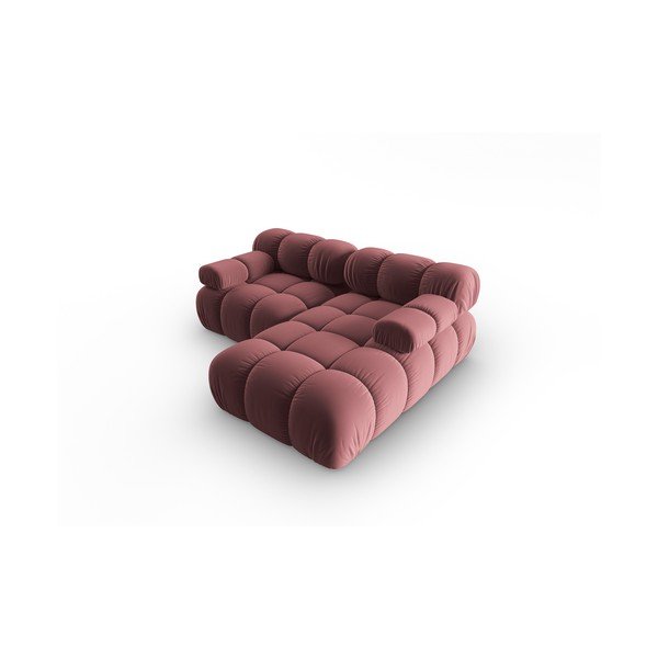 Roosa sametist nurgadiivan (parem nurk) Bellis - Micadoni Home-image-4