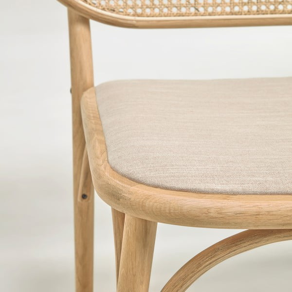 Beež-puiduvärvi roost punutud tugitool Doriane - Kave Home-image-4