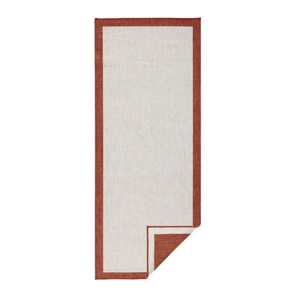 Červeno-krémový venkovní koberec NORTHRUGS Panama, 80 x 350 cm