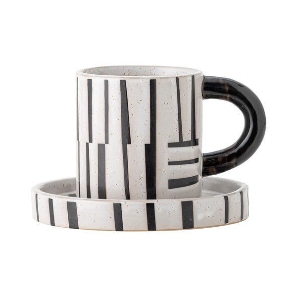 Must-valge kivikeraamikast tass 300 ml Frankie - Bloomingville