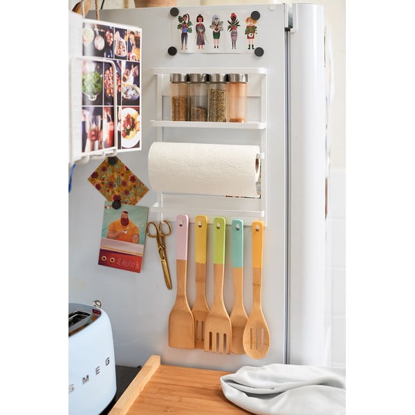 Suur valge magnetiline köögipoolne riiul Tower - YAMAZAKI-image-1