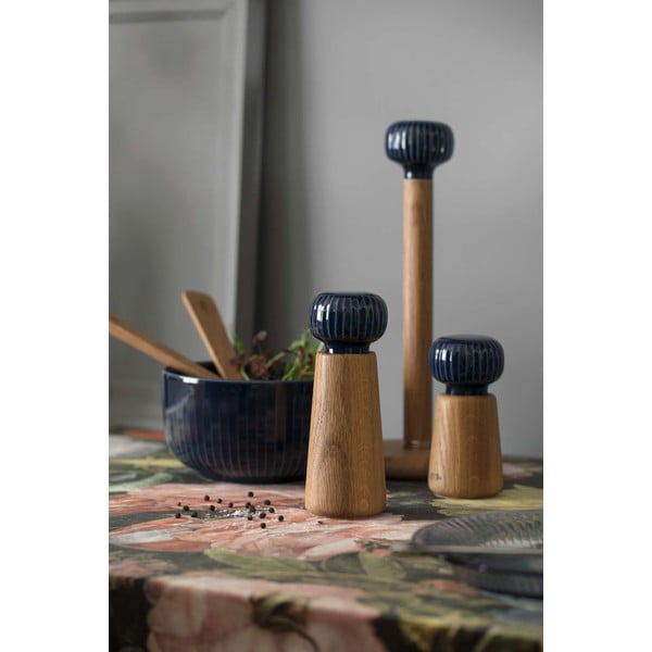 Sinine/puiduvärvi puit majapidamispaberi stend ø 14 cm Hammershøi – Kähler Design-image-2