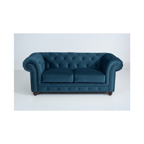 Modrá pohovka Max Winzer Orleans Velvet, 196 cm