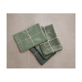 4 linasest salvrätikust koosnev komplekt Green Gradient, 43 x 43 cm - Really Nice Things