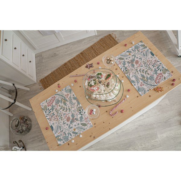 Jõulumotiiviga riidest lauamatid, 2tk 45x35 cm Pastel Christmas - Butter Kings-image-1