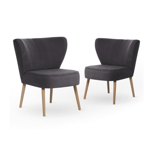 Sada 2 tmavě šedých jídelních židlí My Pop Design Hamilton