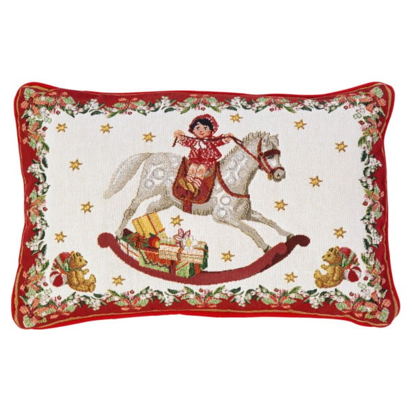 Punasest ja valgest puuvillast dekoratiivpadi jõulumotiividega Villeroy & Boch Toys Fantasy, 32 x 48 cm - Villeroy&Boch