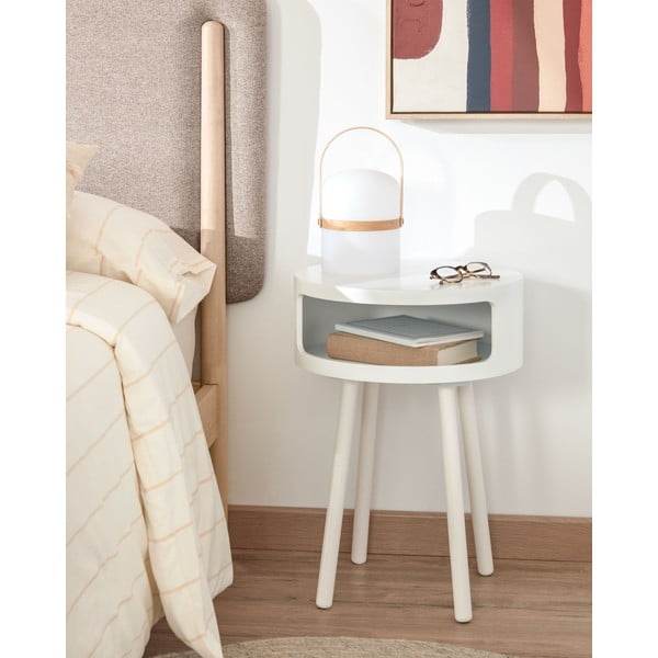 Valge kohvilaud koos hoiuruumiga Bruk - Kave Home-image-1