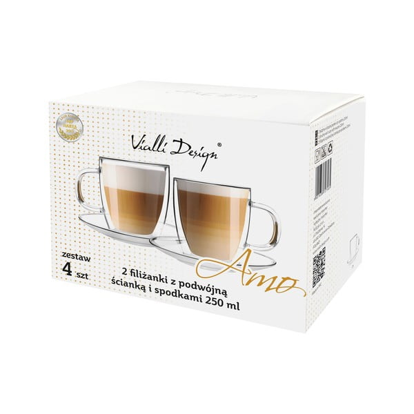 Komplekt 2 topeltklaasist tassitäit, 250 ml. Amo - Vialli Design-image-4