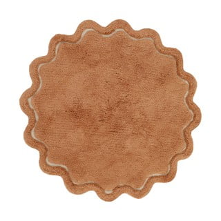 Tellisevärvi käsitsi kootud puuvillane ümmargune pestav vaip ø 110 cm Sweet April Toffee - Nattiot
