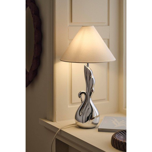 Valge/hõbedane polüresiinist laualamp (kõrgus 53 cm) Swan - Ellos Home-image-1