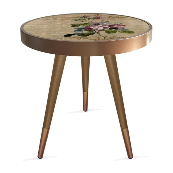 Příruční stolek Rassino Brown Rose Circle, ⌀ 45 cm