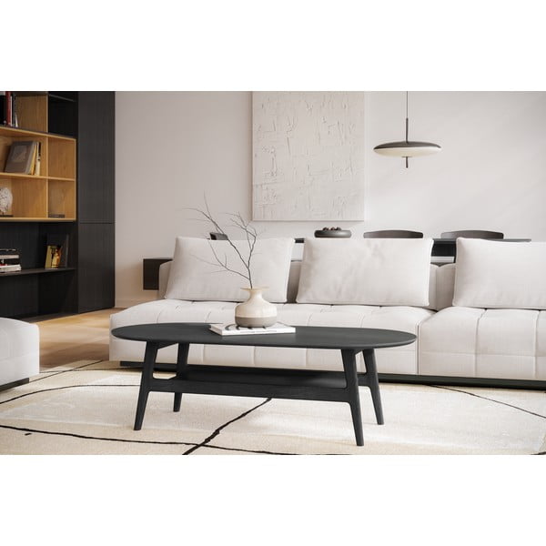 Must tammespooniga diivanilaud 60x130 cm Curved - Woodman-image-1