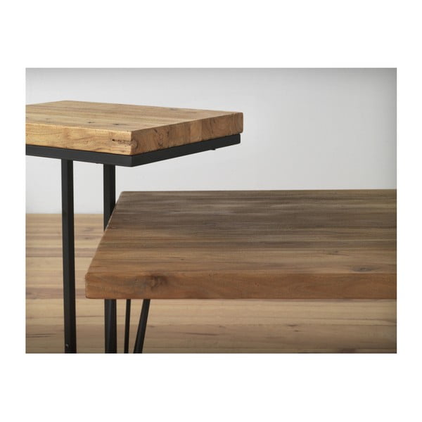 Kokkupandav laud Lorena, millel on jalakas puidust plaat Old Elm - Geese-image-1