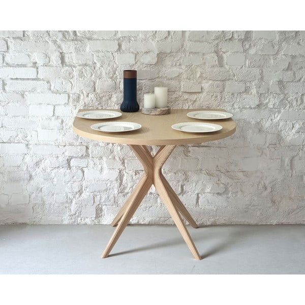 Söögilaud, saarepuidust, 90 × 90 cm Jubi – Ragaba-image-2