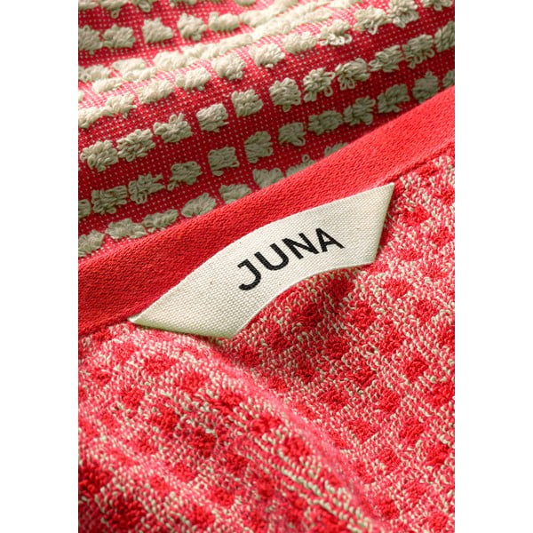 Punane froteerätik orgaanilisest puuvillast 50x100 cm Check - JUNA-image-4