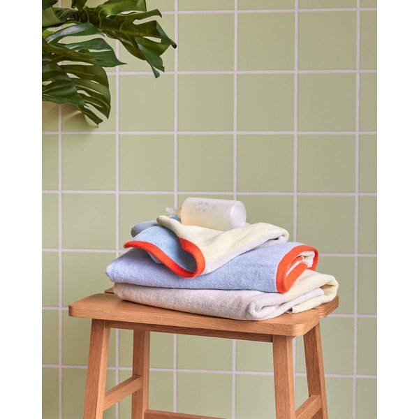 Sinine puuvillane froteerätik 70x140 cm Block - Hübsch-image-3